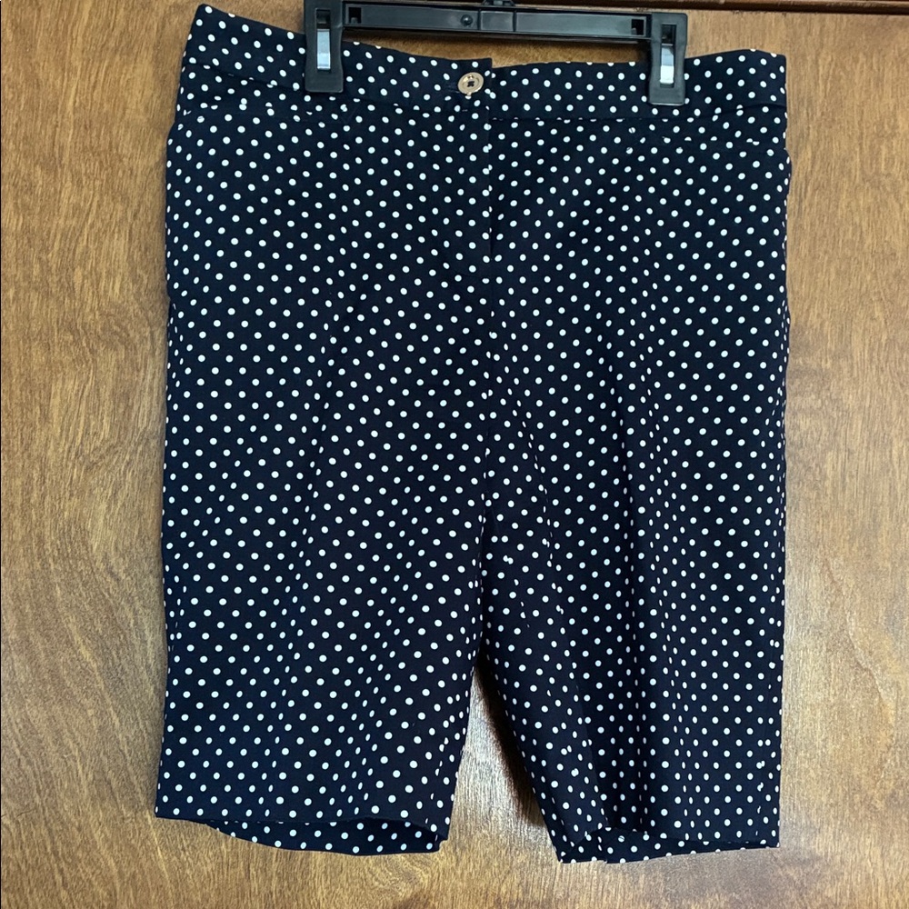 Jones New York Black and White Polka Dot Bermuda Shorts